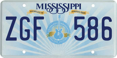 MS license plate ZGF586