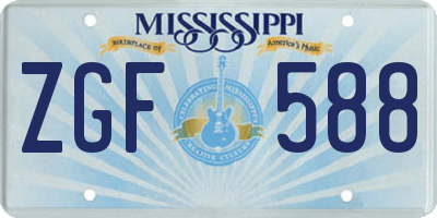 MS license plate ZGF588