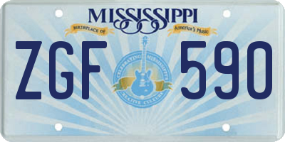 MS license plate ZGF590