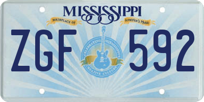MS license plate ZGF592