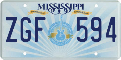 MS license plate ZGF594