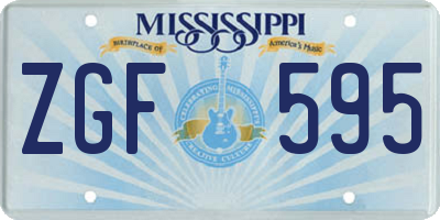 MS license plate ZGF595