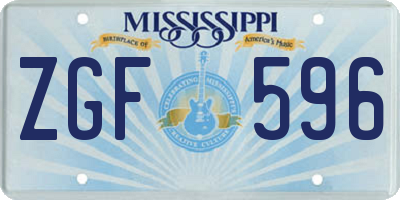 MS license plate ZGF596