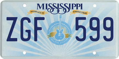 MS license plate ZGF599