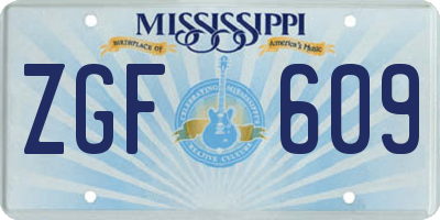 MS license plate ZGF609