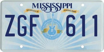 MS license plate ZGF611
