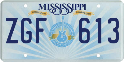 MS license plate ZGF613