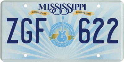 MS license plate ZGF622