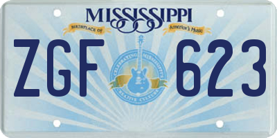 MS license plate ZGF623
