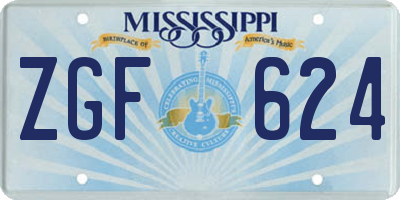 MS license plate ZGF624