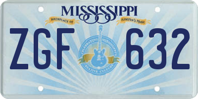 MS license plate ZGF632