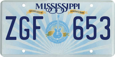 MS license plate ZGF653