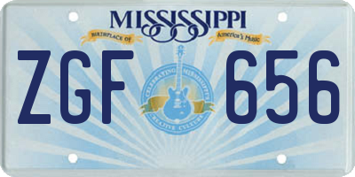 MS license plate ZGF656