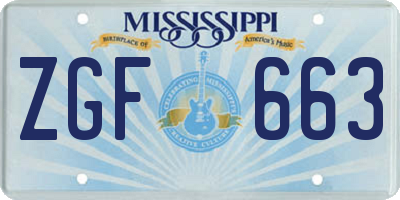 MS license plate ZGF663