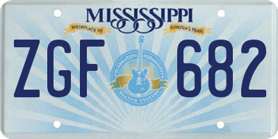 MS license plate ZGF682