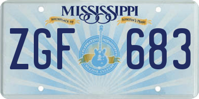 MS license plate ZGF683