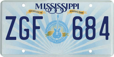 MS license plate ZGF684