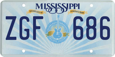 MS license plate ZGF686