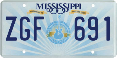 MS license plate ZGF691