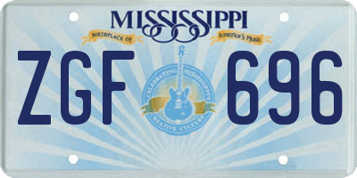 MS license plate ZGF696
