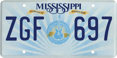MS license plate ZGF697