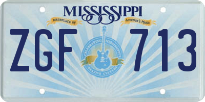 MS license plate ZGF713