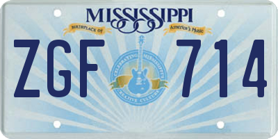 MS license plate ZGF714