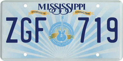 MS license plate ZGF719
