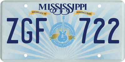 MS license plate ZGF722