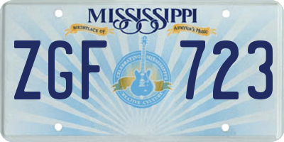 MS license plate ZGF723