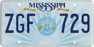 MS license plate ZGF729