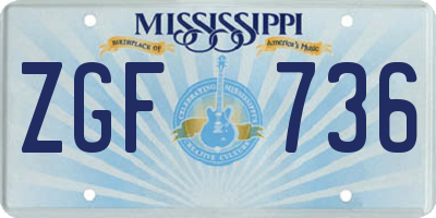 MS license plate ZGF736