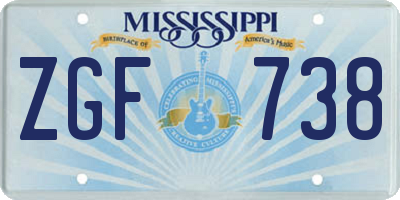MS license plate ZGF738