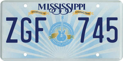 MS license plate ZGF745