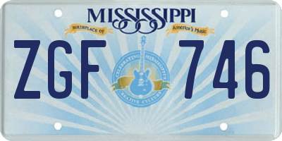 MS license plate ZGF746