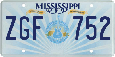 MS license plate ZGF752