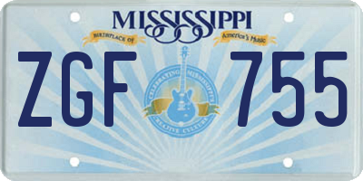 MS license plate ZGF755