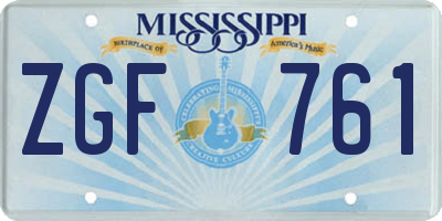 MS license plate ZGF761
