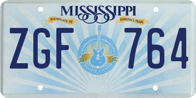 MS license plate ZGF764