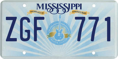 MS license plate ZGF771