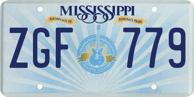 MS license plate ZGF779