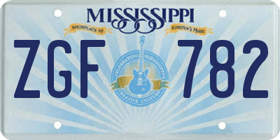MS license plate ZGF782