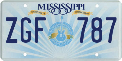 MS license plate ZGF787
