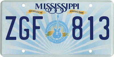 MS license plate ZGF813