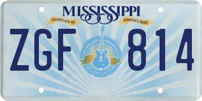 MS license plate ZGF814