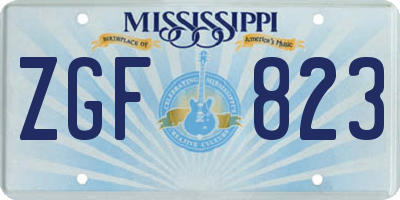 MS license plate ZGF823