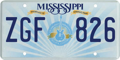 MS license plate ZGF826