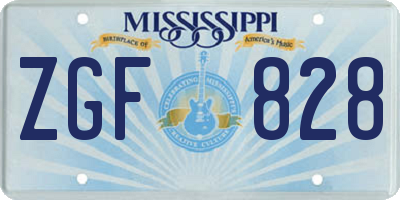 MS license plate ZGF828