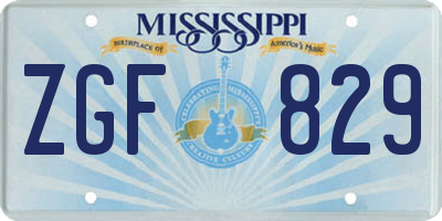 MS license plate ZGF829
