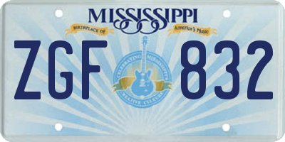 MS license plate ZGF832